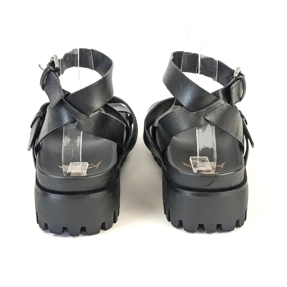 NEW Sam Edelman Eleanora Ankle Strap Gladiator Lug Sole Black Sandal Siz… - Picture 9 of 16